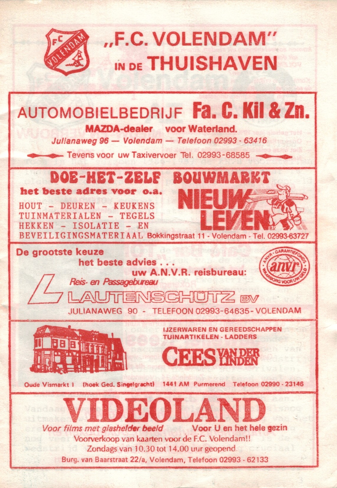 AZ Programma 24-jan-1988 Volendam uit